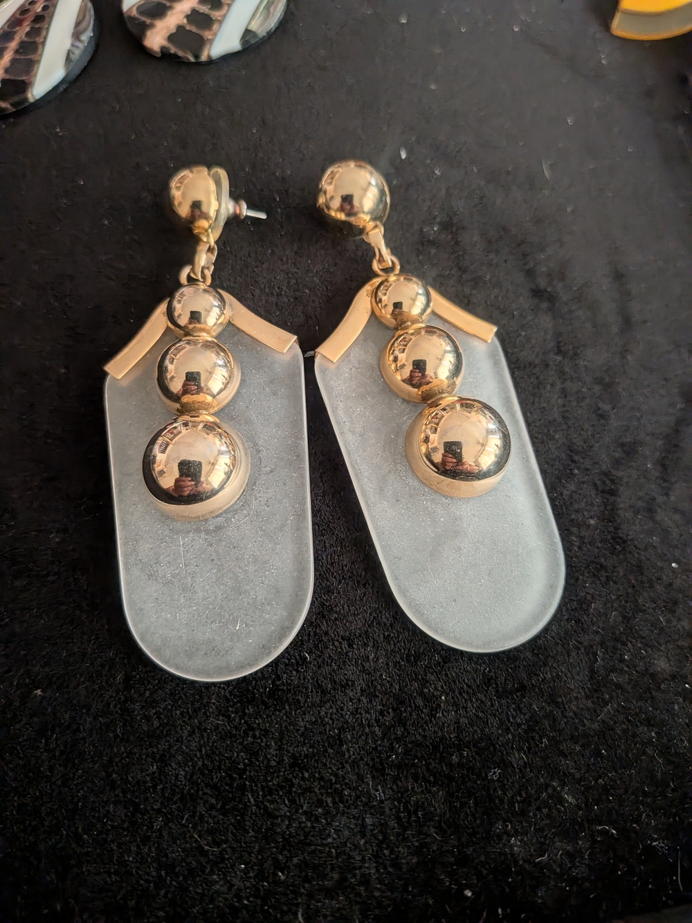 Vintage Gold and Frosted Drop Earrings - Elegant Women's Jewelry